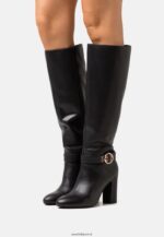 femmes bottes à talons hauts en cuir noir 006BT2257 Anna Field