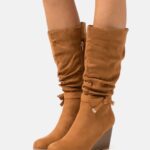 femmes bottes compensées cognac 006BT2252 Anna Field