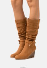 femmes bottes compensées cognac 006BT2252 Anna Field