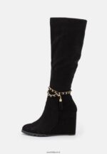 femmes bottes compensées en cuir noir 006BT2251 Anna Field - Image 2