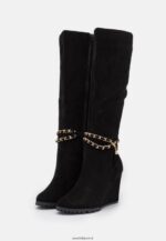 femmes bottes compensées en cuir noir 006BT2251 Anna Field - Image 3