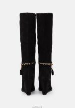 femmes bottes compensées en cuir noir 006BT2251 Anna Field - Image 4
