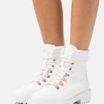femmes bottes d'hiver bottines à lacets blanc 006BT2046 Anna Field