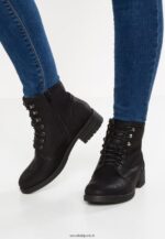 femmes bottes d'hiver bottines à lacets noir 006BT2012 Anna Field