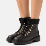 femmes bottes d'hiver bottines à lacets noir 006BT2030 Anna Field