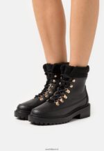 femmes bottes d'hiver bottines à lacets noir 006BT2030 Anna Field