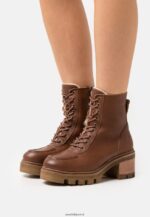 femmes bottillon d'hiver en cuir bottes d'hiver cognac 006BT2032 Anna Field