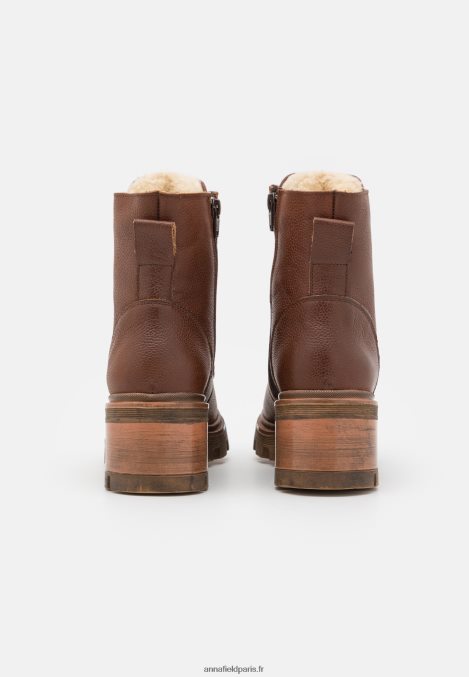 femmes bottillon d'hiver en cuir bottes d'hiver cognac 006BT2032 Anna Field - Image 4