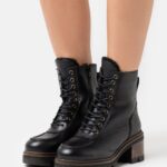 femmes bottillon d'hiver en cuir bottes d'hiver noir 006BT2036 Anna Field