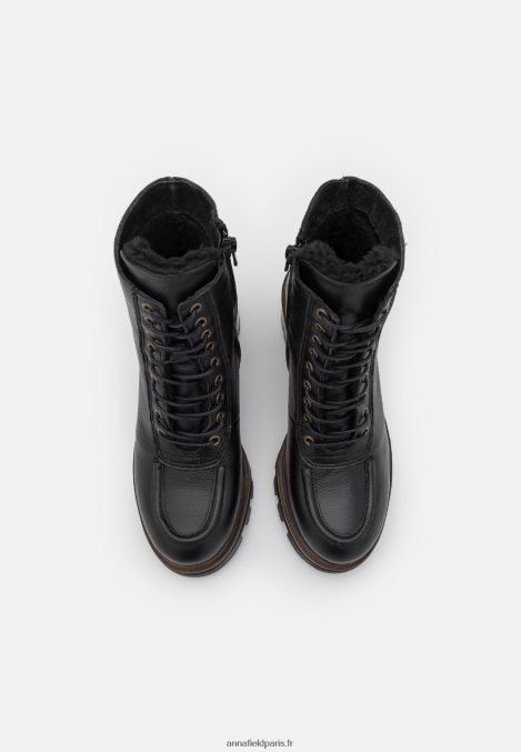femmes bottillon d'hiver en cuir bottes d'hiver noir 006BT2036 Anna Field - Image 6