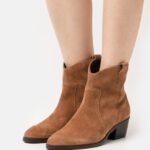 femmes bottine cowboy/biker cuir cognac 006BT2049 Anna Field