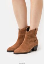 femmes bottine cowboy/biker cuir cognac 006BT2049 Anna Field