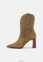 femmes bottine cowboy/biker cuir kaki 006BT2051 Anna Field - Image 2