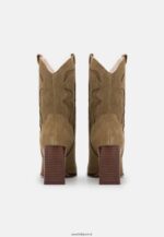 femmes bottine cowboy/biker cuir kaki 006BT2051 Anna Field - Image 4