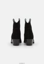 femmes bottine cowboy/biker en cuir noir 006BT2050 Anna Field - Image 4