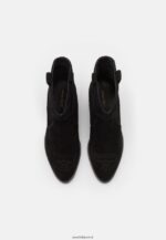 femmes bottine cowboy/biker en cuir noir 006BT2050 Anna Field - Image 6