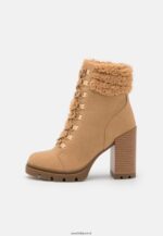 femmes bottines à lacets en cuir beige 006BT2024 Anna Field - Image 2