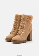 femmes bottines à lacets en cuir beige 006BT2024 Anna Field - Image 3