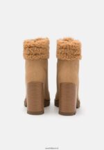 femmes bottines à lacets en cuir beige 006BT2024 Anna Field - Image 4