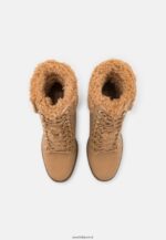 femmes bottines à lacets en cuir beige 006BT2024 Anna Field - Image 6