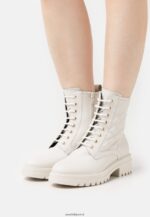 femmes bottines à lacets en cuir blanc 006BT2029 Anna Field