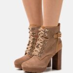 femmes bottines à lacets en cuir cognac 006BT2018 Anna Field