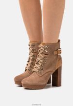 femmes bottines à lacets en cuir cognac 006BT2018 Anna Field