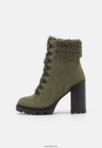 femmes bottines à lacets en cuir kaki 006BT2017 Anna Field - Image 2