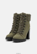 femmes bottines à lacets en cuir kaki 006BT2017 Anna Field - Image 3