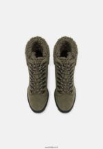 femmes bottines à lacets en cuir kaki 006BT2017 Anna Field - Image 6