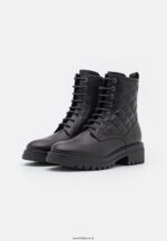 femmes bottines à lacets en cuir noir 006BT2026 Anna Field - Image 3