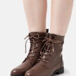 femmes bottines à lacets marron foncé 006BT2014 Anna Field