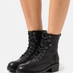 femmes bottines à lacets noires 006BT2013 Anna Field