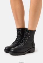 femmes bottines à lacets noires 006BT2013 Anna Field