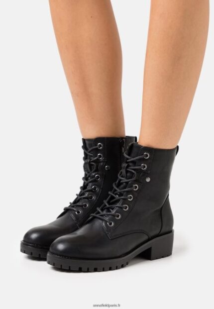 femmes bottines à lacets noires 006BT2013 Anna Field