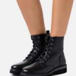 femmes bottines à lacets noires 006BT2019 Anna Field