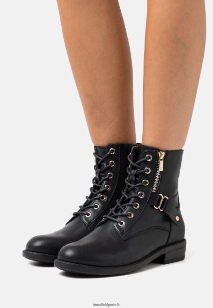 femmes bottines à lacets noires 006BT2025 Anna Field