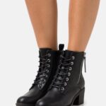 femmes bottines à lacets noires 006BT2040 Anna Field