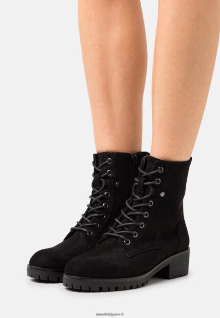femmes bottines à lacets noires 006BT2045 Anna Field