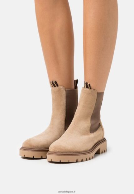femmes bottines classiques en cuir beige 006BT1946 Anna Field