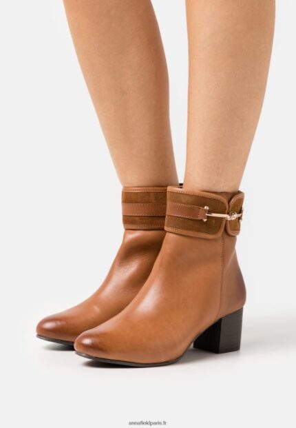 femmes bottines classiques en cuir cognac 006BT1957 Anna Field