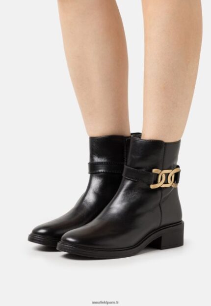 femmes bottines classiques en cuir noir 006BT1963 Anna Field