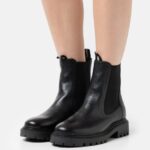 femmes bottines classiques en cuir noir 006BT1971 Anna Field