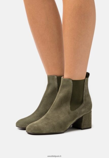 femmes bottines classiques en cuir olive 006BT1977 Anna Field