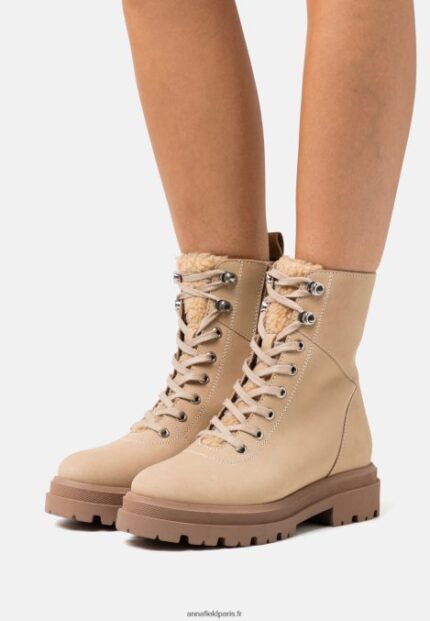 femmes bottines plateforme cuir beige 006BT2034 Anna Field