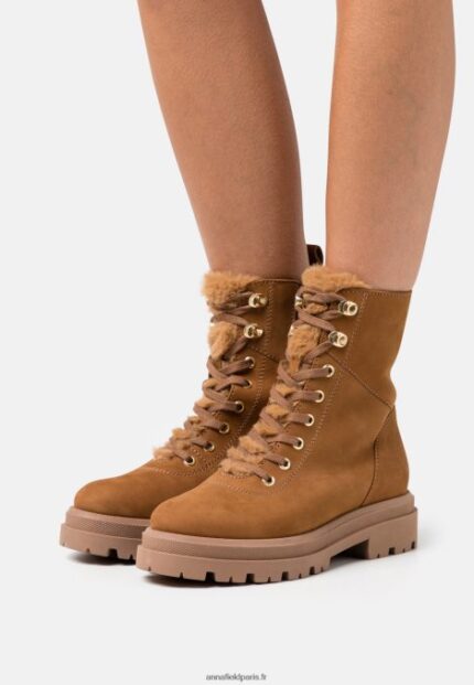 femmes bottines plateforme cuir cognac 006BT2037 Anna Field
