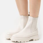 femmes bottines plateforme en cuir blanc cassé 006BT2055 Anna Field