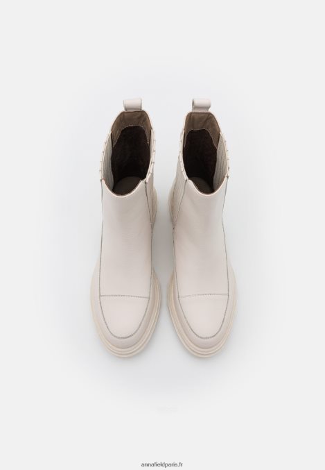 femmes bottines plateforme en cuir blanc cassé 006BT2055 Anna Field - Image 6