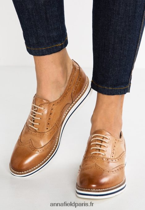 femmes chaussures à lacets casual en cuir cognac 006BT1849 Anna Field - Image 1