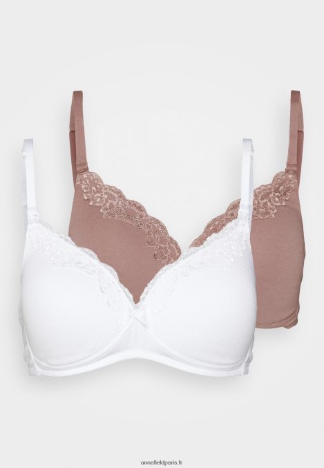femmes coquelicot soutien-gorge d'allaitement 2pp soutien-gorge triangle rose/blanc 006BT918 Anna Field - Image 5